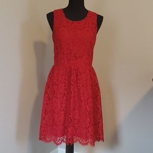 Loft Outlet Red Lace Dress